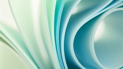 Obraz premium Abstract blue and green color curved wave shape glass background. Transparent modern texture. Abstract futuristic background with glass shapes in green and blue colors. Modern design technologies