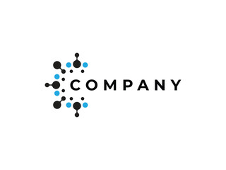 letter C connect dot technology modern abstract logo design