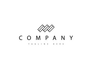 abstract floor parquet tile line logo design