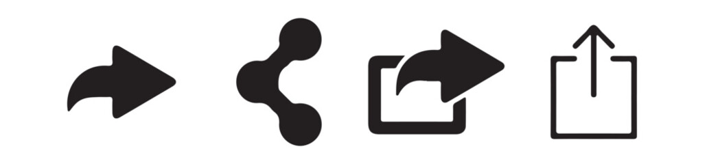 High Quality Share Icon Set. Social Media Sharing Buttons.  Flat & Minimalist Design. vector illustration eps 10.
