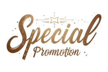 "Special Promotion" Text Isolated on Transparent Background