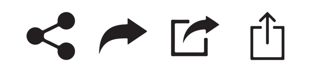 High Quality Share Icon Set. Social Media Sharing Buttons.  Flat & Minimalist Design. vector illustration eps 10.
