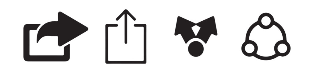 High Quality Share Icon Set. Social Media Sharing Buttons.  Flat & Minimalist Design. vector illustration eps 10.
