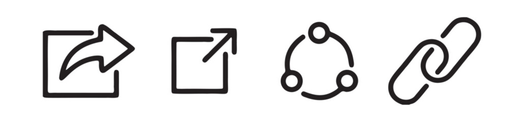 Share Icon Set. Social Media Share Symbols.  Flat and Modern Design. vector illustration eps 10.