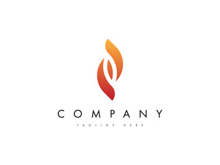 Modern abstract flame logo designed with clean lines, ideal for energy, gas, or fuel-related brands.