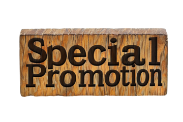 "Special Promotion" Text Isolated on Transparent Background