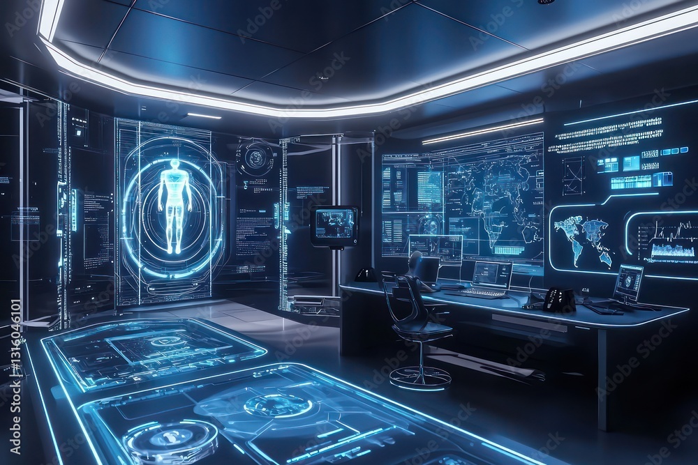 Poster motion capture explored through ai-enhanced holography in vr workspace.