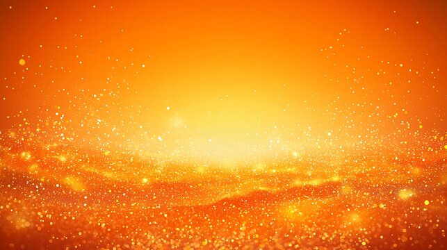 A soft orange background with warm golden bokeh lights scattered throughout, creating a dreamy and elegant ambiance.