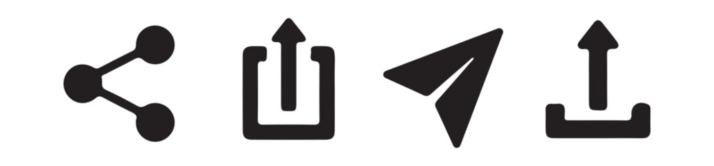 Share Icon Set. Social Media Share Symbols.  Flat and Modern Design. vector illustration eps 10. © MDABDUR
