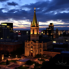 Naklejka premium Cincinnati rabbi isaac temple view