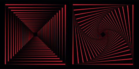 Naklejka premium Abstract black square shape background. Modern minimal trendy shiny lines pattern