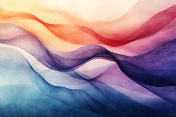 Obraz premium Captivating abstract waves of color create a serene and vibrant gradient, evoking a sense of tranquility and movement in a modern artistic design.