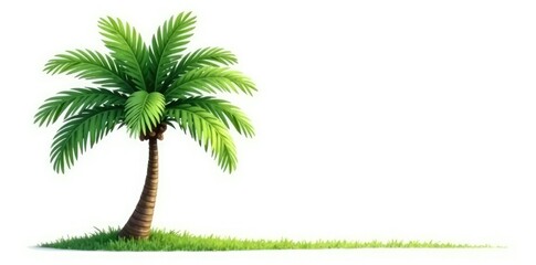 Obraz premium Green palm tree isolated on white background with clipping path, isolated, garden