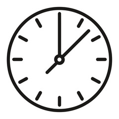 Minimalist Clock Icon - Time Symbol with Bold Hour Marks