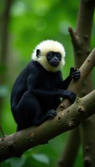 Fototapeta premium Habitat of white headed capuchin in its natural environment, tree dwelling, primate, undergrowth
