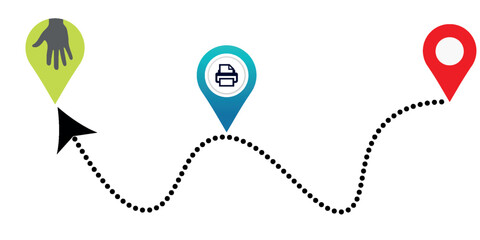 dotted arrow icon set, dotted line vector eps 10