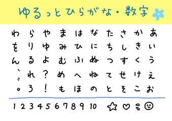 ゆるっと手書きひらがな・漢字