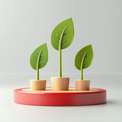 Sleek modern design elements in growth icon.