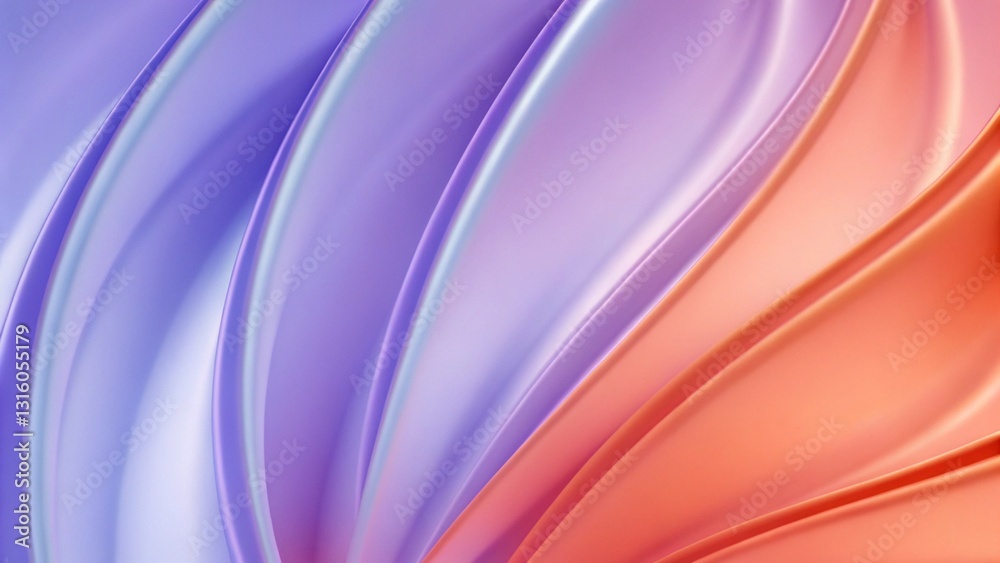 Poster abstract 3d design with smooth flowing curves and vertical lines. dynamic wavelike patterns, gradien