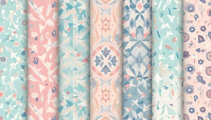 Soft Pastel Geometric Seamless Pattern Collection for Stylish and Contemporary Creations