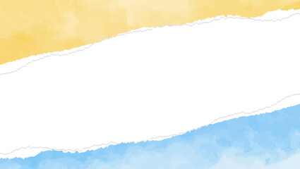 破れた紙のフレーム、水彩カラー、背景素材