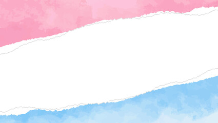 破れた紙のフレーム、水彩カラー、背景素材