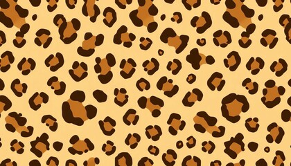 Seamless vector leopard print featuring realistic spots in varying sizes and shades of brown and tan on a beige background, beige, surface pattern