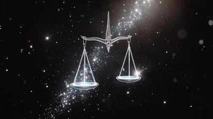 Celestial Libra Scales  Astrology  Balance  Justice  Space  Stars  Night Sky