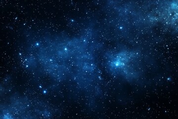 Naklejka premium A mesmerizing deep space scene featuring countless bright stars against a dark blue backdrop. Explore the beauty and mystery of the cosmos.