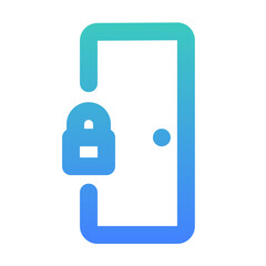 Obraz premium locked door outlined gradient style