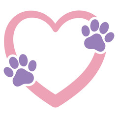 Heart with Paw Prints