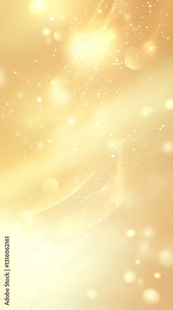 Poster golden hues blend seamlessly as soft light dances across a serene background, creating a tranquil an