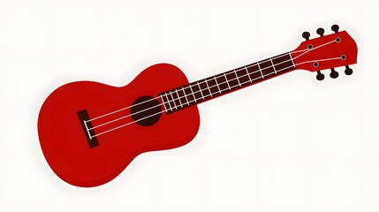 Fototapeta premium Vibrant Red Ukulele: A Musical Instrument