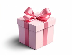 Obraz premium Pink Gift Box with Ribbon