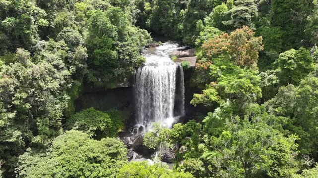 Aerial footage of Zillie Falls Queensland Australi