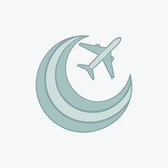 Airplane and moon tour logo 