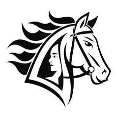  Horse and Human Silhouette - Symbol of Strength, Unity, and Connection