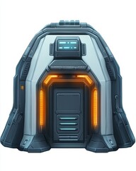 Naklejka premium Small cabin futurism sci-fi style