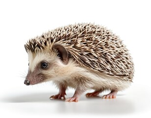 Obraz premium Adorable Baby Hedgehog on White Background