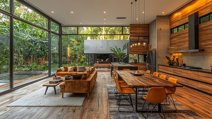 Modern dining experience contemporary home interior design open space elegant ambiance