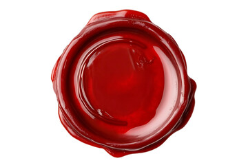 red wax seal isolated on white or transparent png.
