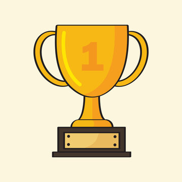 Number one thropy cup vector