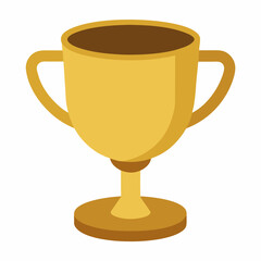 Gold cup vector on white background.