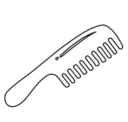 Cute cartoon hand drawn vector comb coloring page.