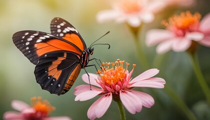 Butterfly on Pink Flower
