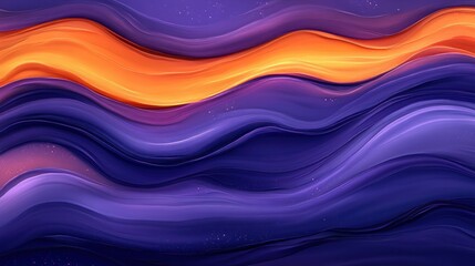 Abstract Purple Orange Wave Digital Art Background