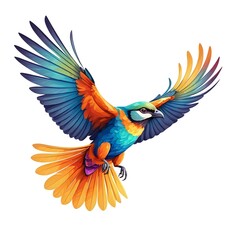 Fototapeta premium Vibrant Tropical Bird in Flight