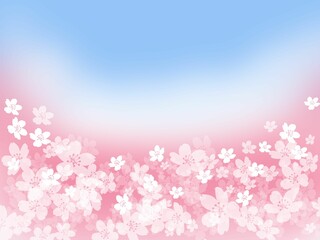 桜と青空の風景のイメージ