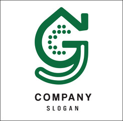 vector logo for company real estate house G letter vector