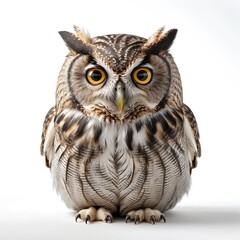 Naklejka premium Wise Owl Portrait on White Background